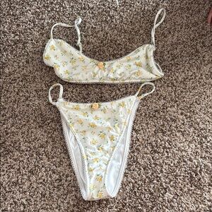 Pac sun Floral Bikini Set with Yellow Flowers